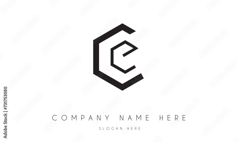 CE or EC Minimal Logo Design Vector Art Illustration CE or EC Minimal Logo Design Vector Art Illustration