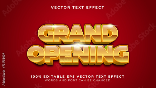 Grand opening gold editable vector text effect