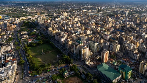 View of Dar es Salaam, Tanzania, showing a vibrant cityscape with tall buildings © Wirestock