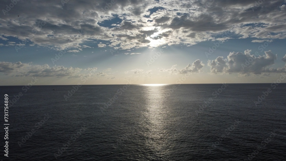 Beautiful ocean featuring a stunning reflection of the sun Beautiful ocean featuring a stunning reflection of the sun