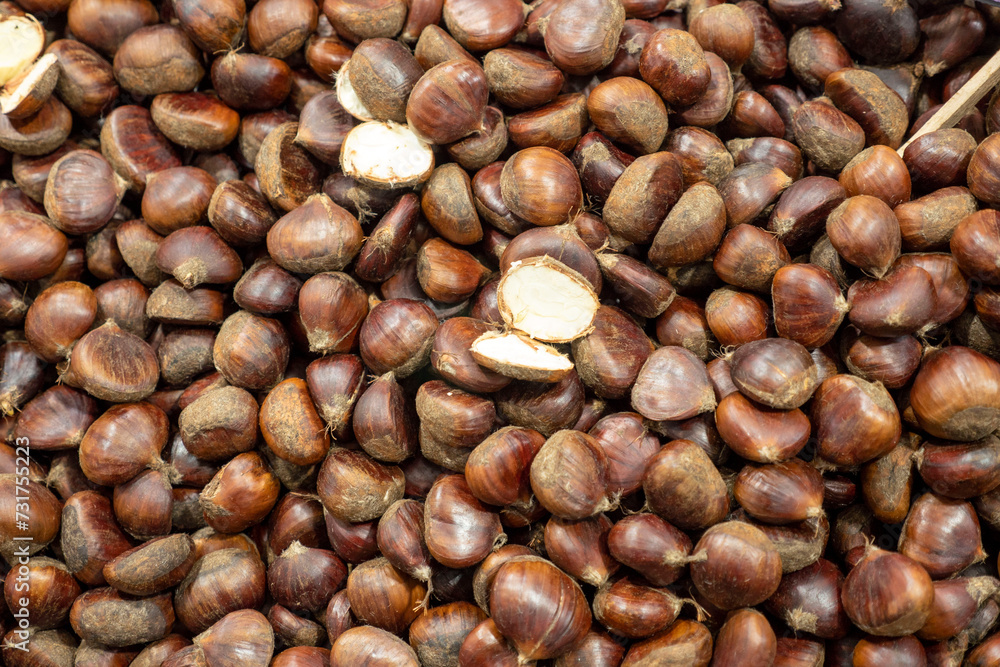 chestnuts cooked on the stove and eaten, fresh raw chestnuts from the forest, the fruit of the chestnut tree, chestnuts cooked on the stove and eaten, fresh raw chestnuts from the forest, the fruit of the chestnut tree,
