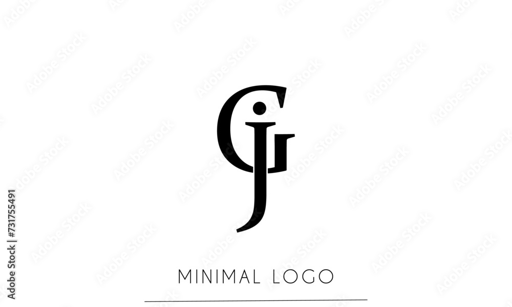 GJ or JG Minimal Logo design Vector Art Illustration GJ or JG Minimal Logo design Vector Art Illustration