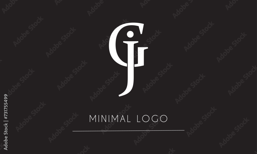 GJ or JG Minimal Logo design Vector Art Illustration GJ or JG Minimal Logo design Vector Art Illustration