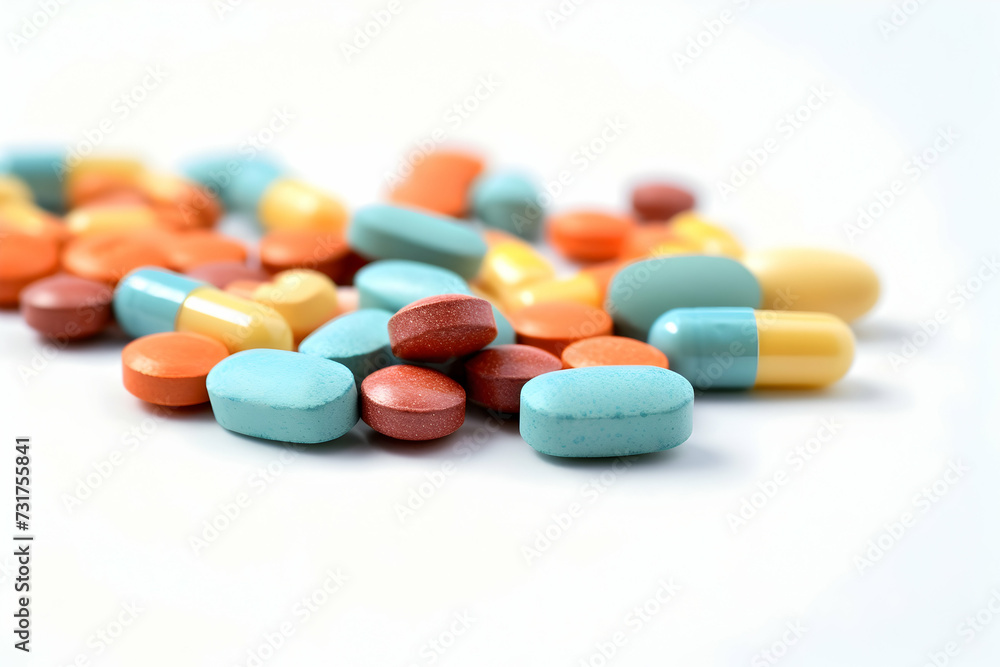 Pills on White Background - Medication Concept Pills on White Background - Medication Concept