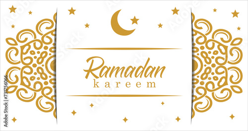 beautiful ramadan kareem design with mandala photo
