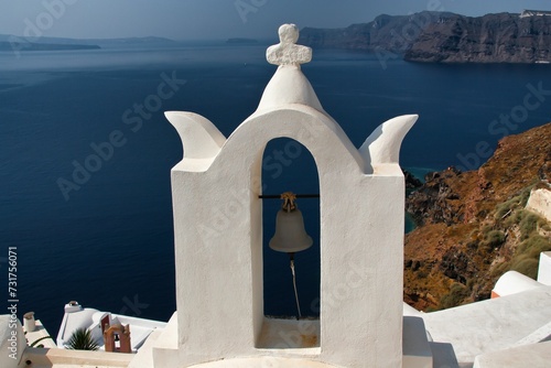 Traditional church bell in Oia on the Greek island of Santorini.