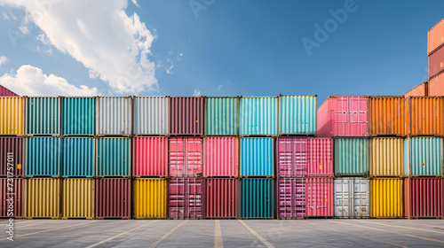 Port full of containers ready to be transported all over the world.