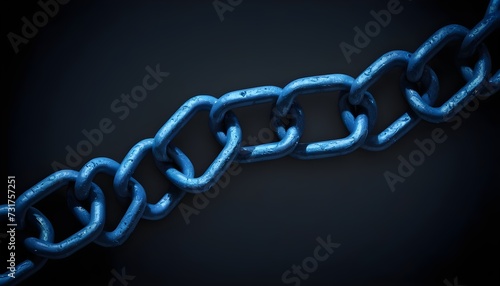 blue chain on black background