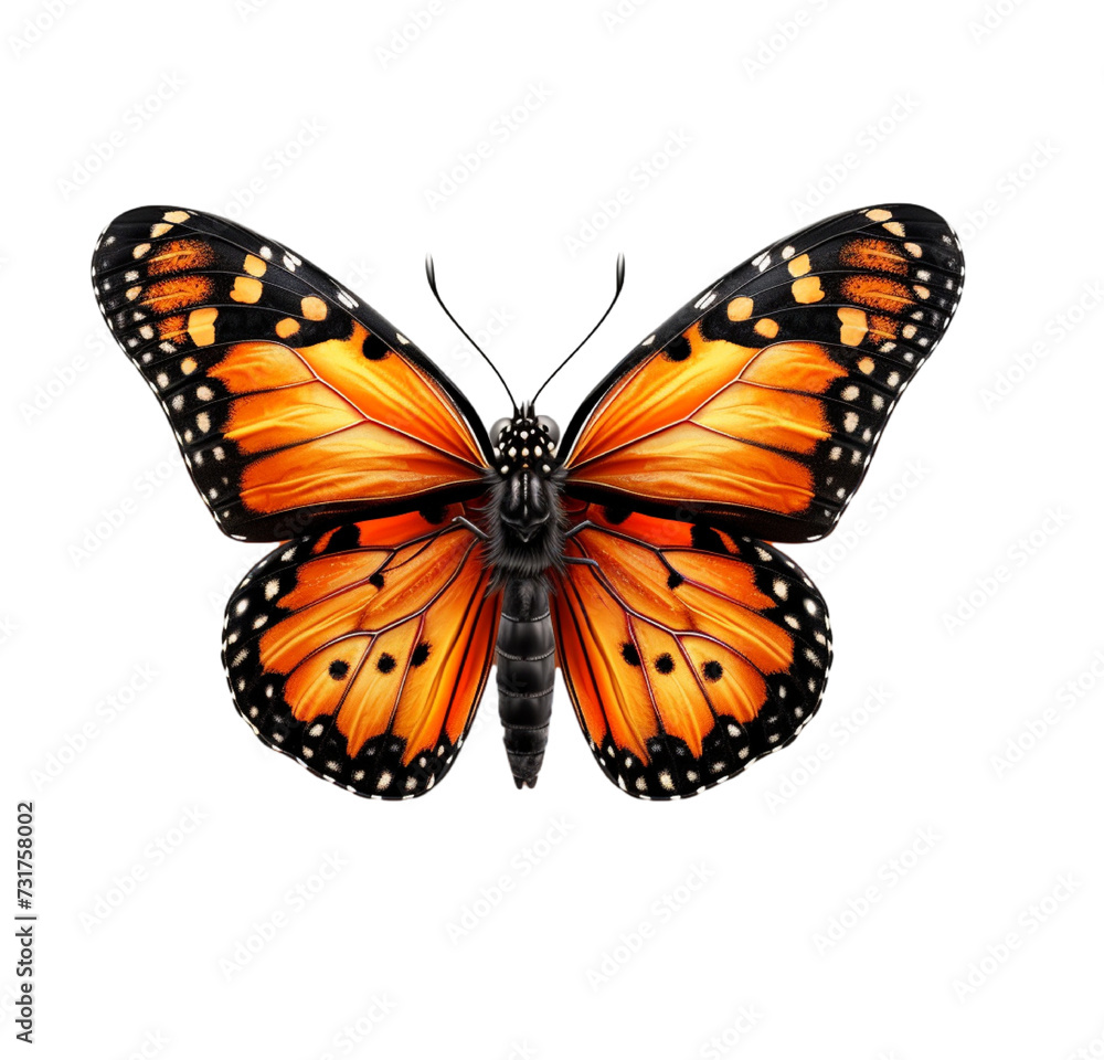 Fototapeta premium Butterfly Isolated on Transparent Background. Generated Ai