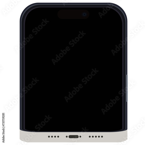 背景が黒バックのスマートフォンのイラスト素材　携帯電話　携帯　スマホのベクター