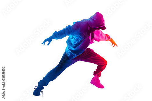 Dancing man isolated on transparent background