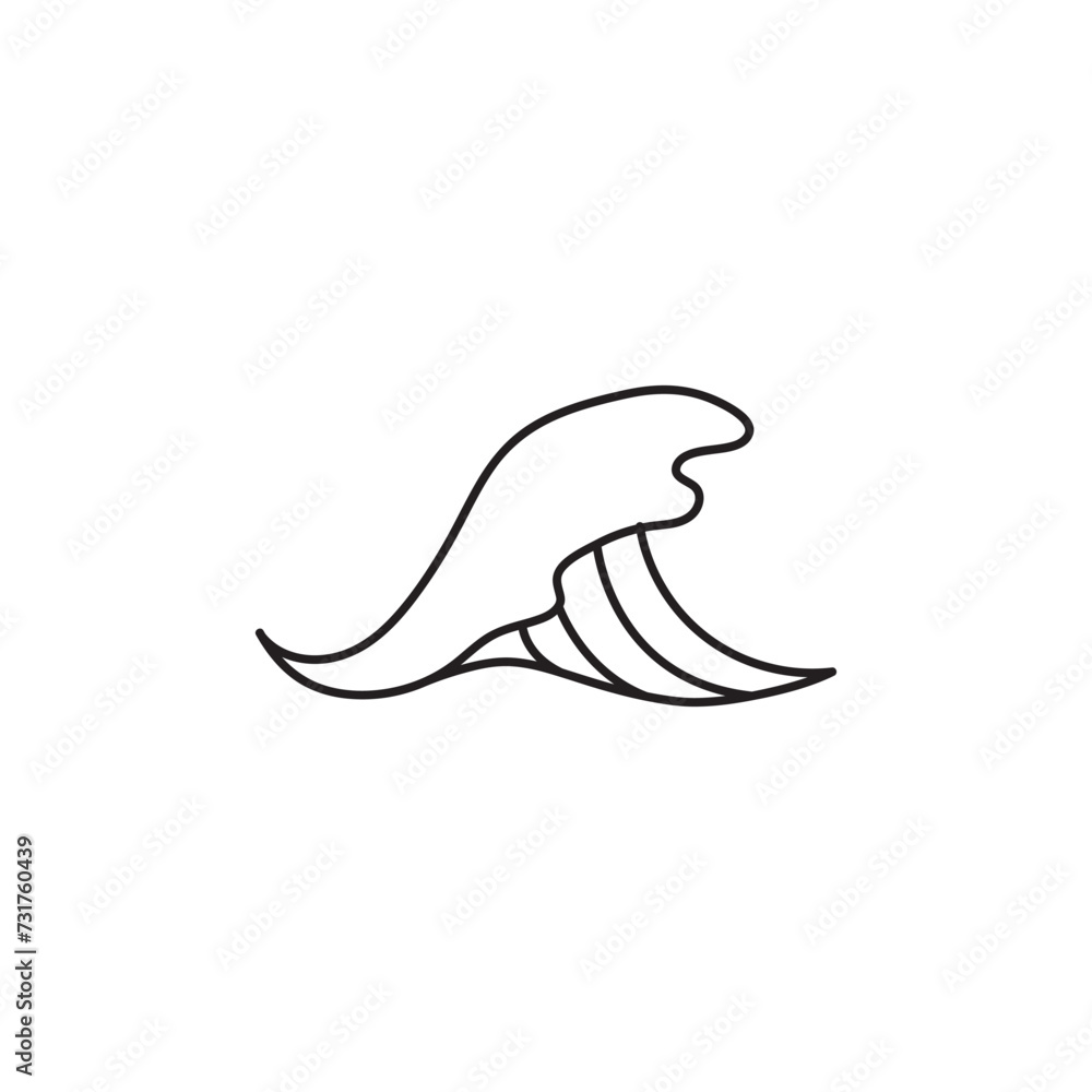 wave icon and sign illustration