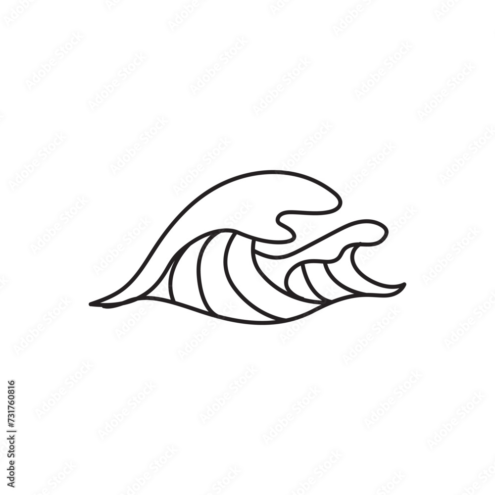 wave icon and sign illustration