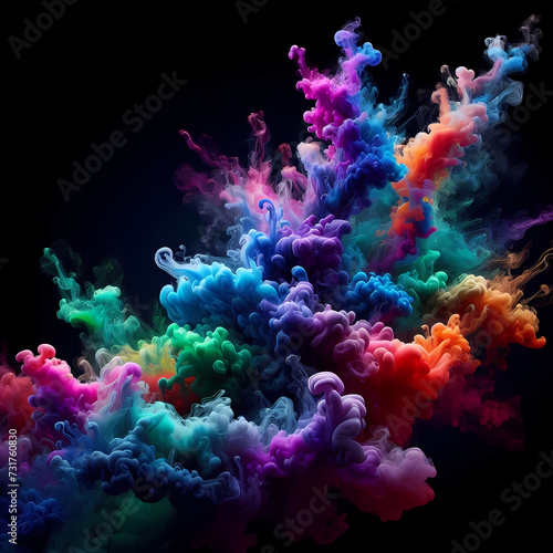 Enchanting Colored Steam Swirling in Darkness - Artistic Concept © Niktar_design