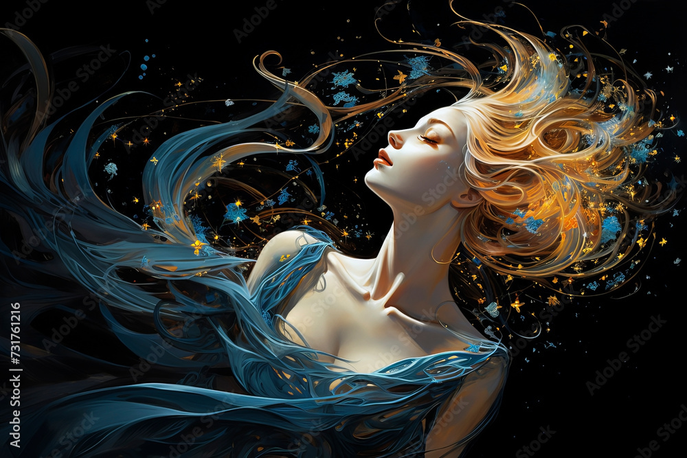 The personification of the zodiac sign is Virgo. Generative AI The personification of the zodiac sign is Virgo. Generative AI