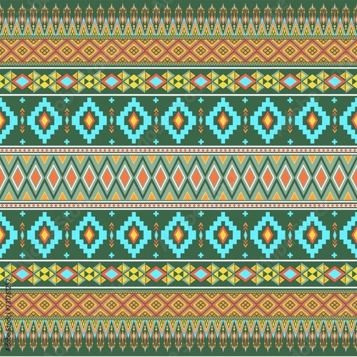 Carpet ethnic tribal pattern art. Ethnic ikat seamless pattern. American, Mexican style.Vector Design for background