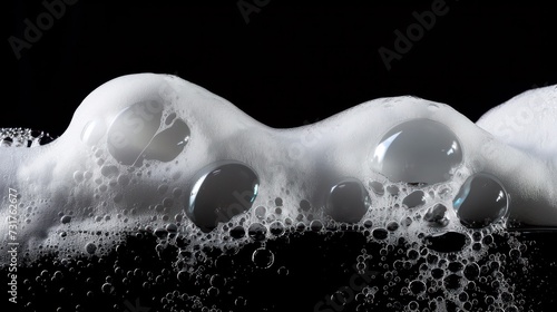 soap foam and lather isolated on a black background