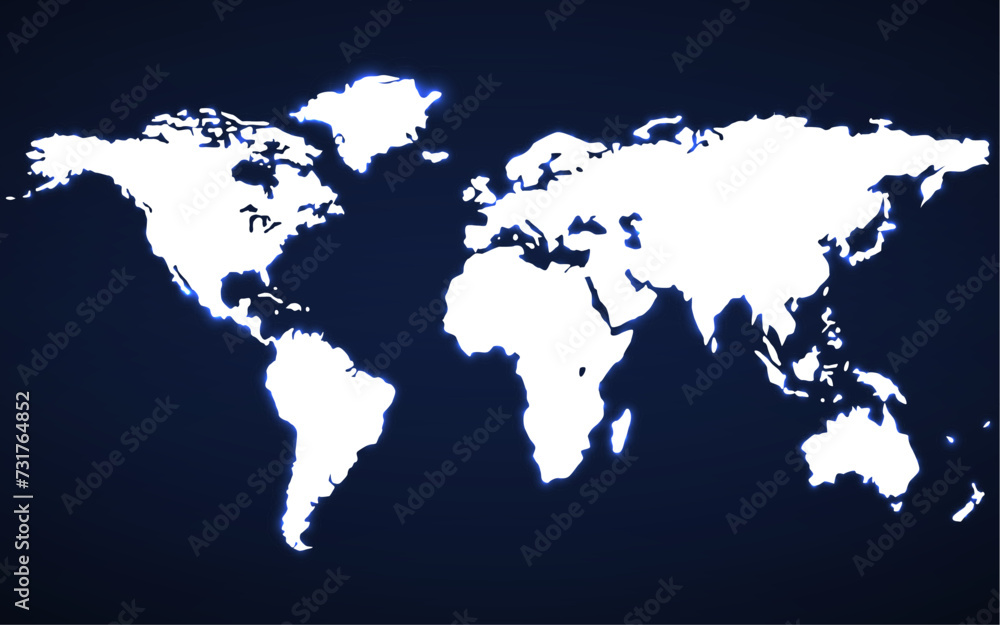 Naklejka premium Abstract glowing world map. Technology image of globe. Graphic concept for your design