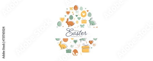 Happy Easter card. Modern color design.