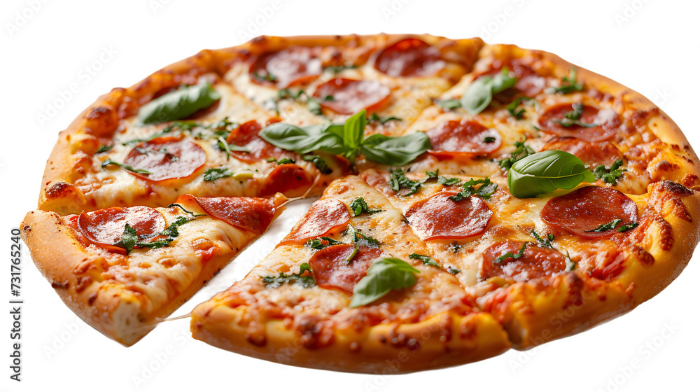 a pizza with a slice missing from it with a transparent background a pizza with a slice missing from it with a transparent background