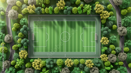 soccer field topview photo