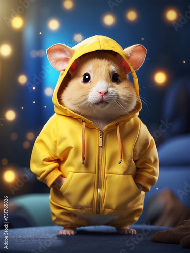 illustration of a cute hamster wearing an adorable jacket 5