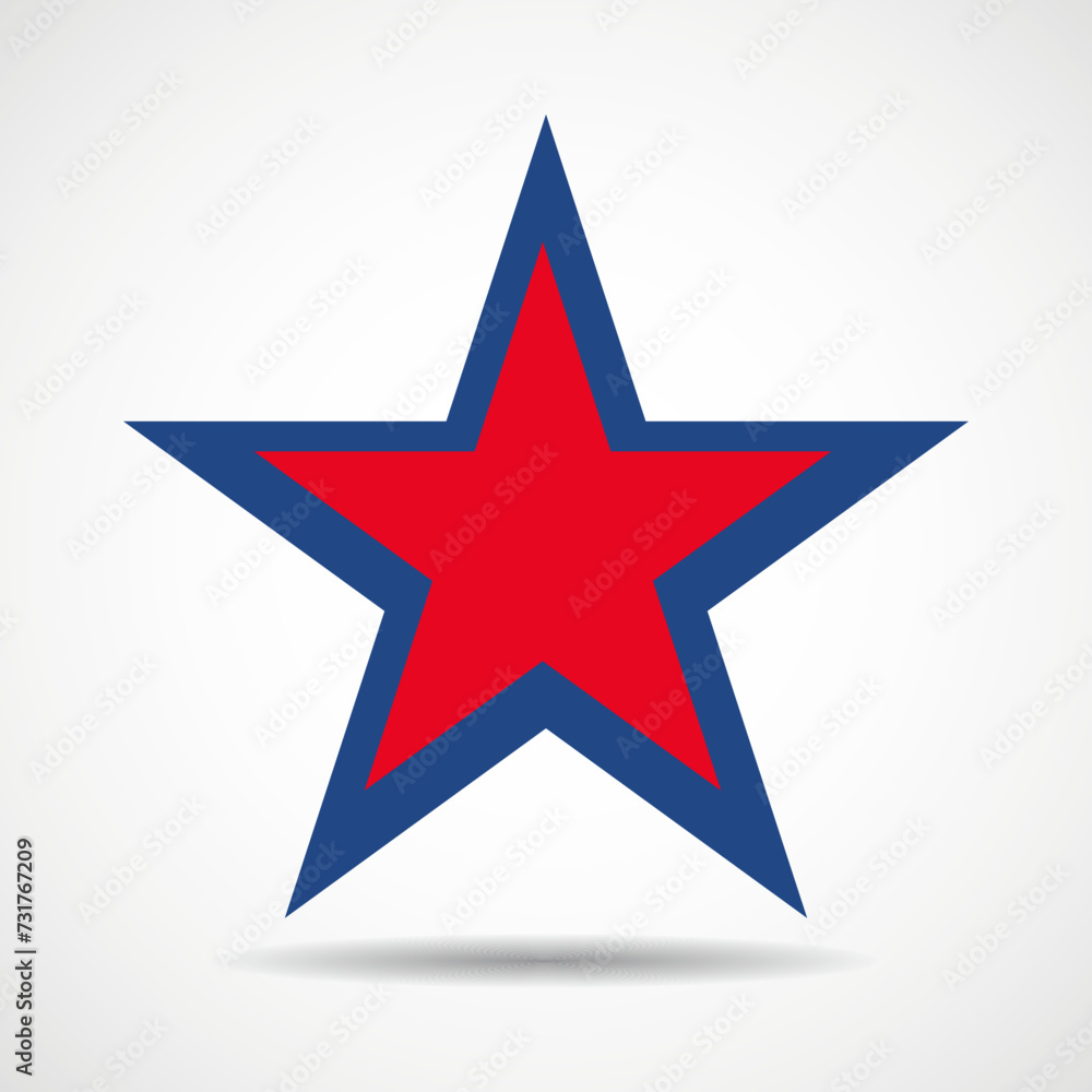 USA flag in star shape. American star. American flag icon. Vector illustration USA flag in star shape. American star. American flag icon. Vector illustration