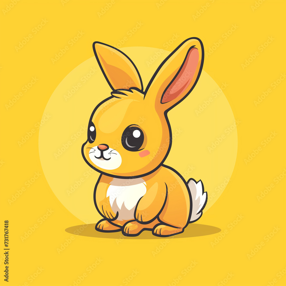 Hoppy Hearts: Cute Rabbit Cartoon Vector Logo Hoppy Hearts: Cute Rabbit Cartoon Vector Logo