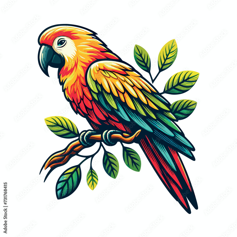 Obraz premium Vector parrot bird gradient colorful logo design, Generative Ai