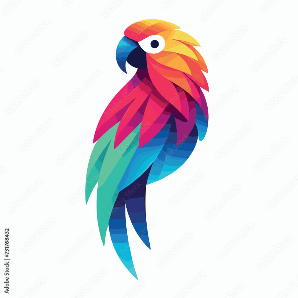 Fototapeta premium Vector parrot bird gradient colorful logo design, Generative Ai
