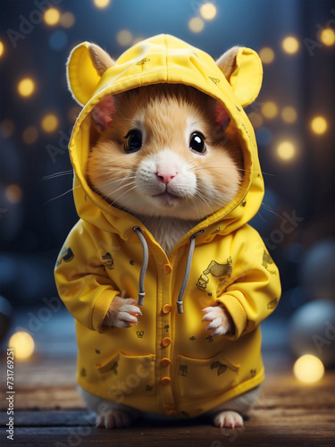 illustration of a cute hamster wearing an adorable jacket 28