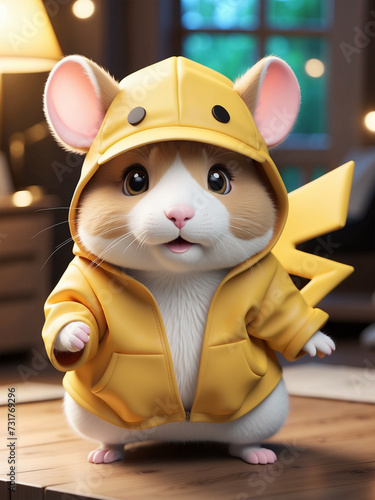 illustration of a cute hamster wearing an adorable jacket 29