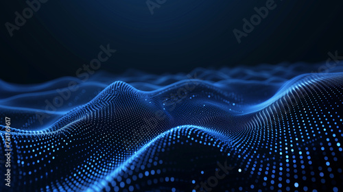  Abstract Digital Waves on a Blue Background