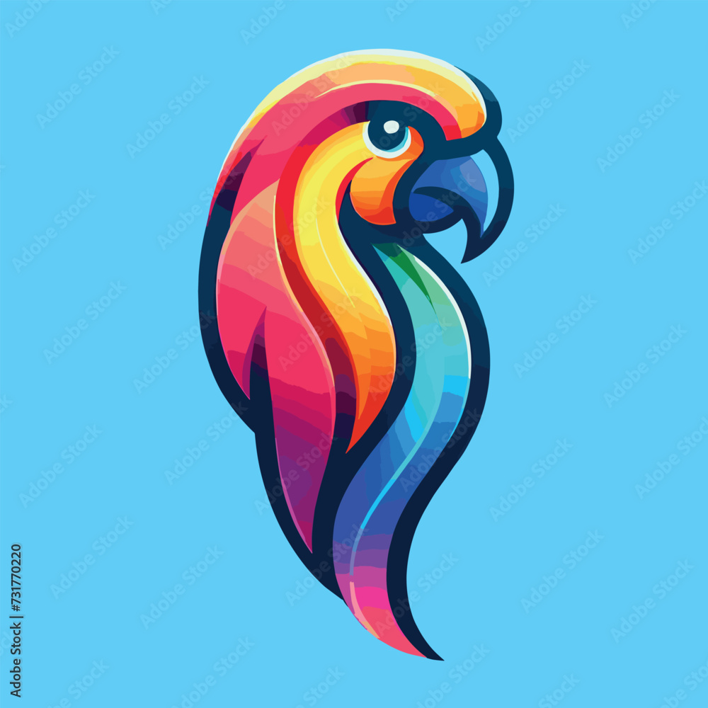 Obraz premium Vector parrot bird gradient colorful logo design, Generative Ai
