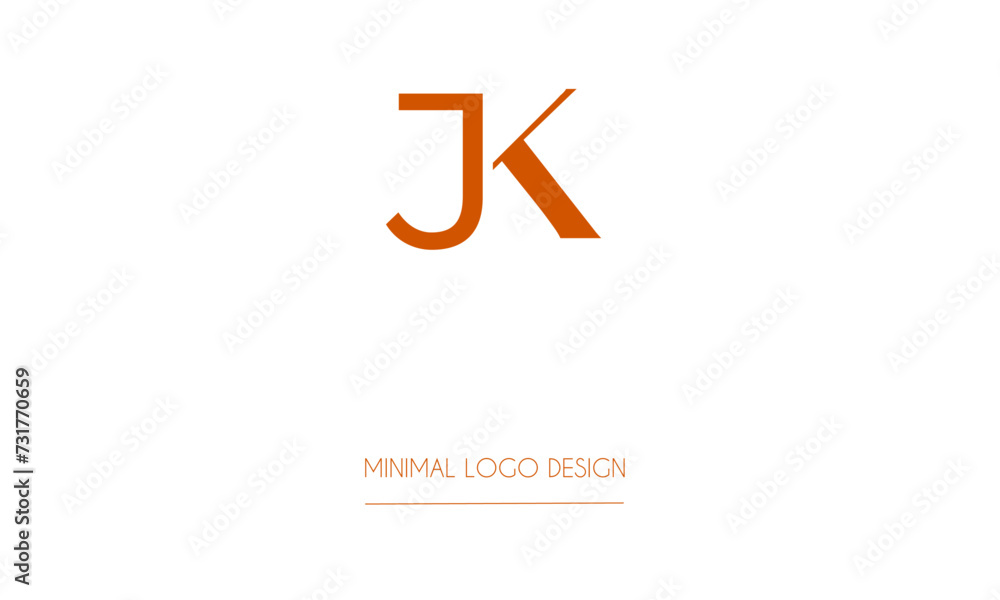 JK or KJ Minimal Logo Design Vector Art Illustration JK or KJ Minimal Logo Design Vector Art Illustration