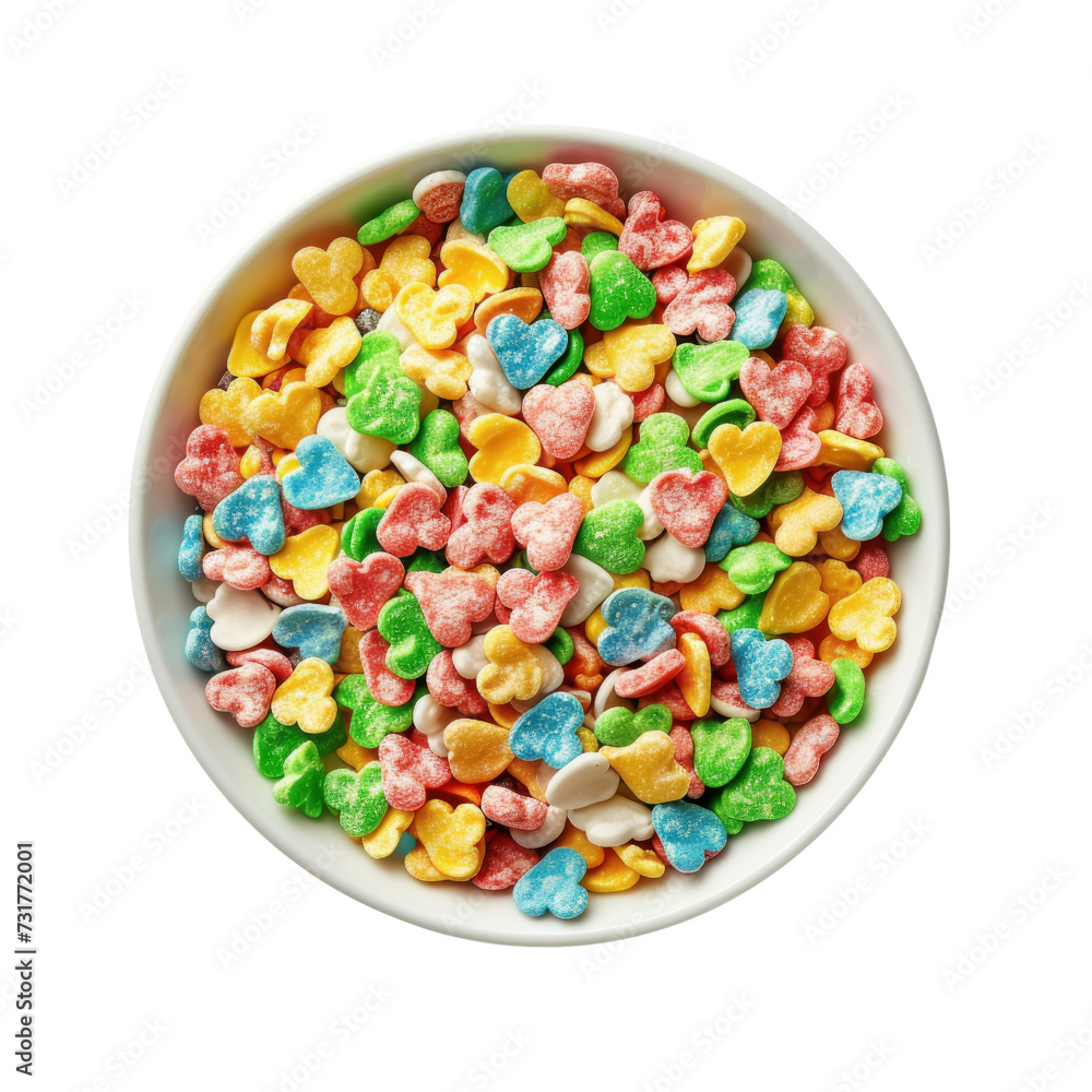 Assorted Lucky Charms Isolated on White or Transparent Background