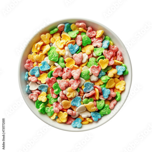 Assorted Lucky Charms Isolated on White or Transparent Background