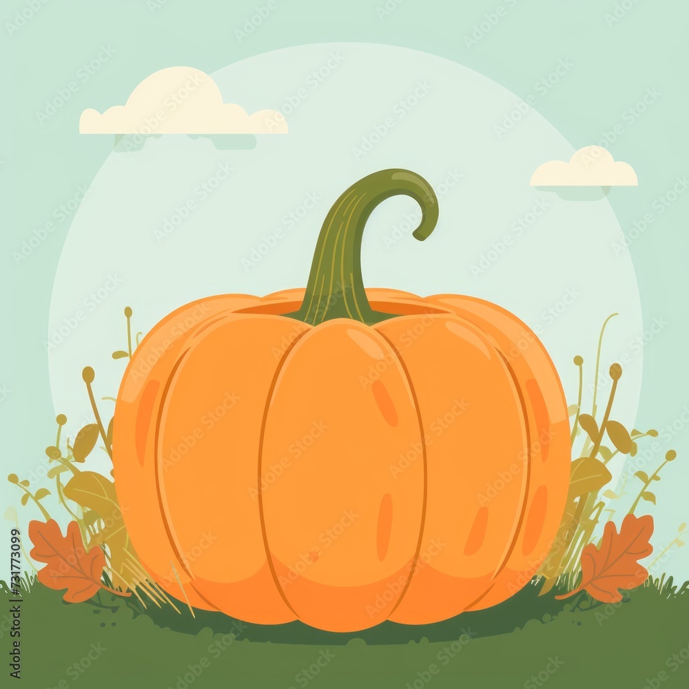 Naklejka premium one pumpkin illustration.