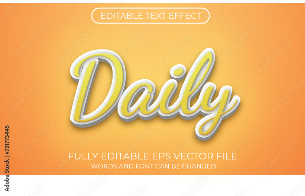 Daily editable text effect. Editable text style effect