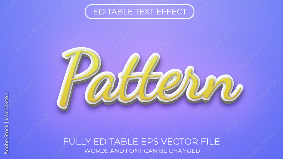Pattern editable text effect. Editable text style effect
