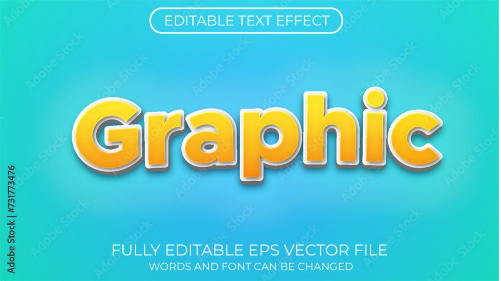 Graphic editable text effect. Editable text style effect