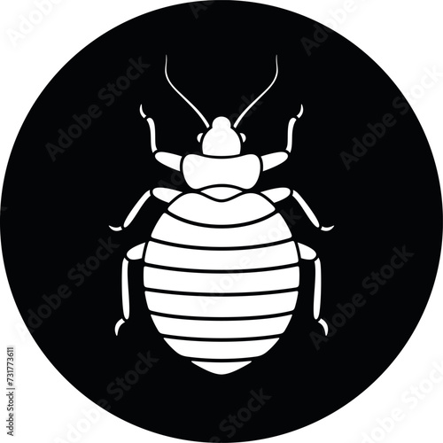 Bedbug logo. Isolated bedbug on white background