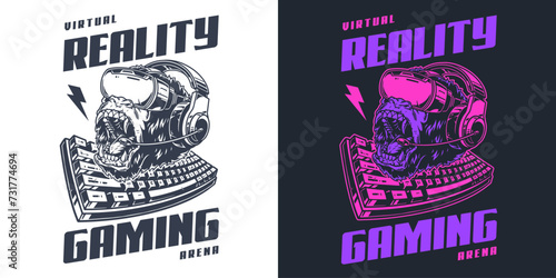 VR games vintage style flyer