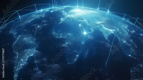 Global Network Connectivity Illuminated at Night