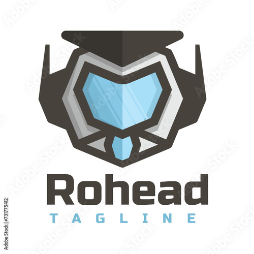 robot charater mascot logo
