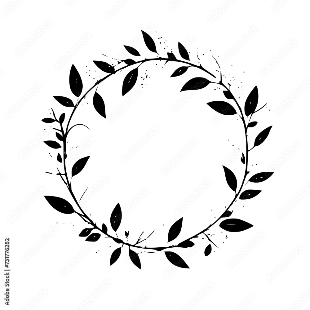 flower svg, flower wreath svg, Circle frame svg, botanical svg, rose