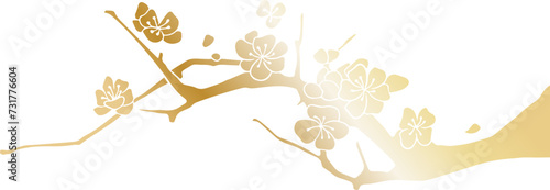 Chinese style retro golden plum blossom