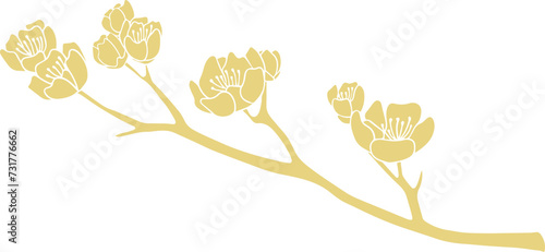 Chinese style retro golden plum blossom
