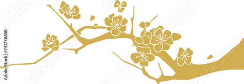 Chinese style retro golden plum blossom