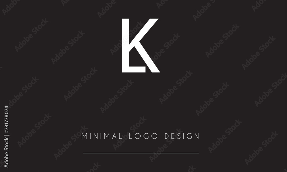 KL or LK Minimal Logo Design Vector Art Illustration KL or LK Minimal Logo Design Vector Art Illustration